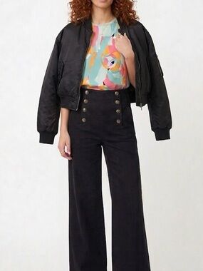 CELINE Paris Vintage 80s Abstract Geometric Print Top Size US2 / IT38